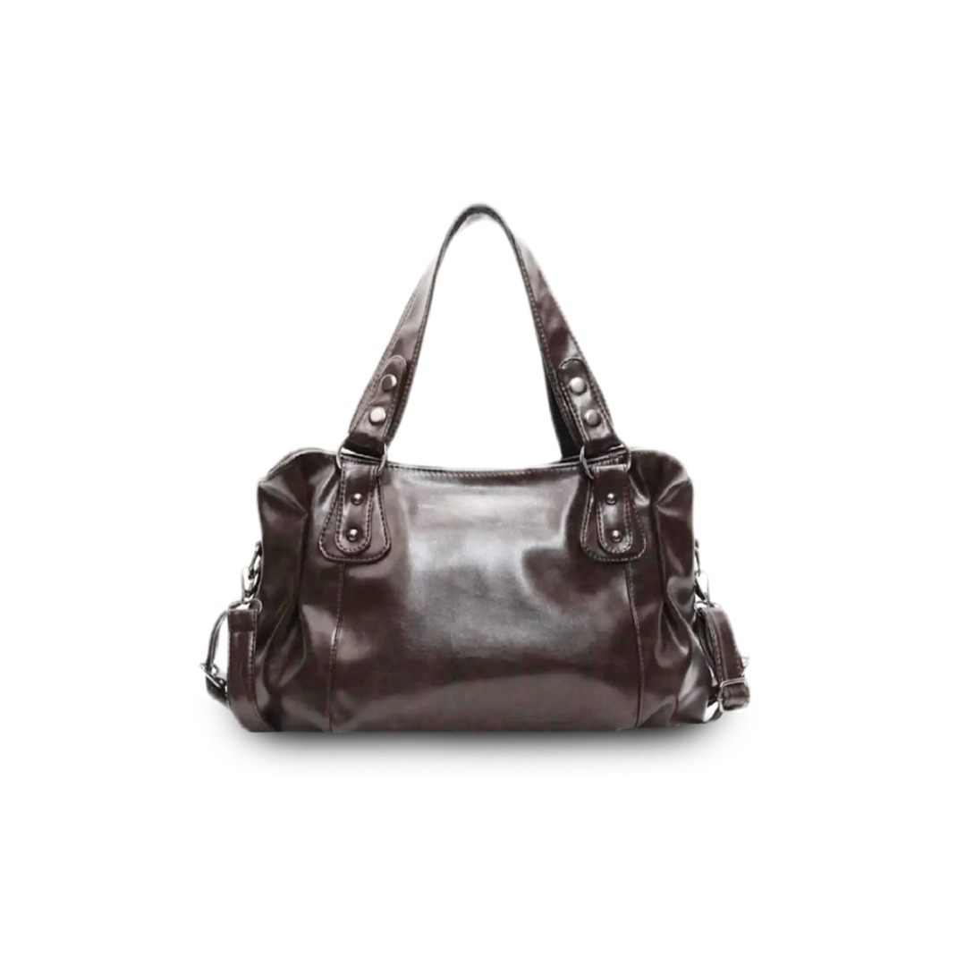 Купить сумку тоут коричневого цвета в винтажном стиле.