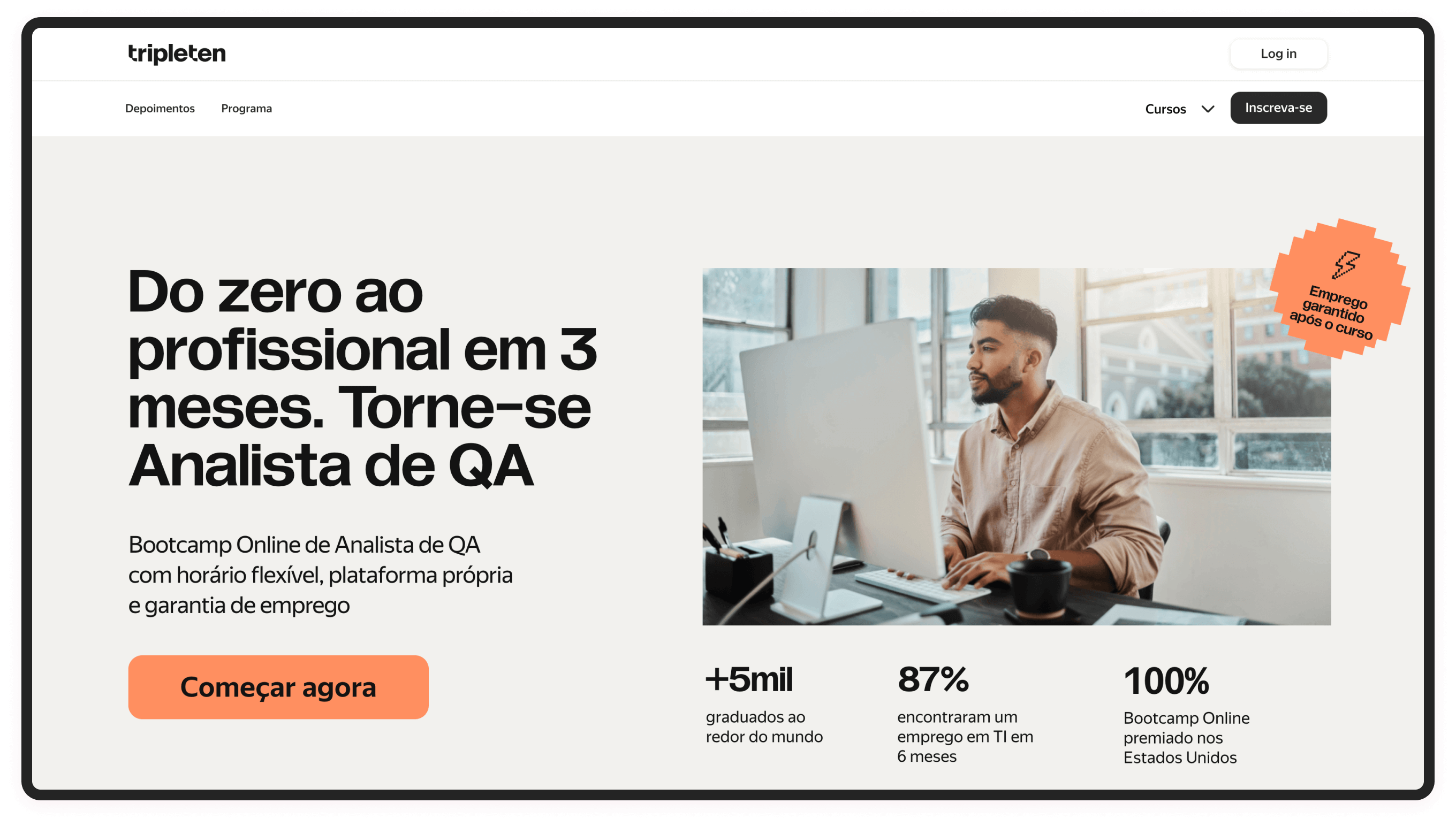 TripleTen Brazil landing page by Curves Digital