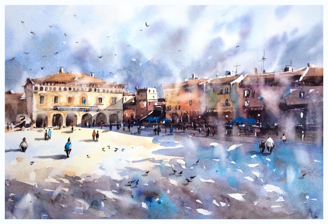 высокая акварель