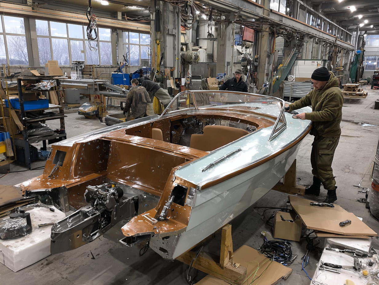 сборка катера на основе готового кузова