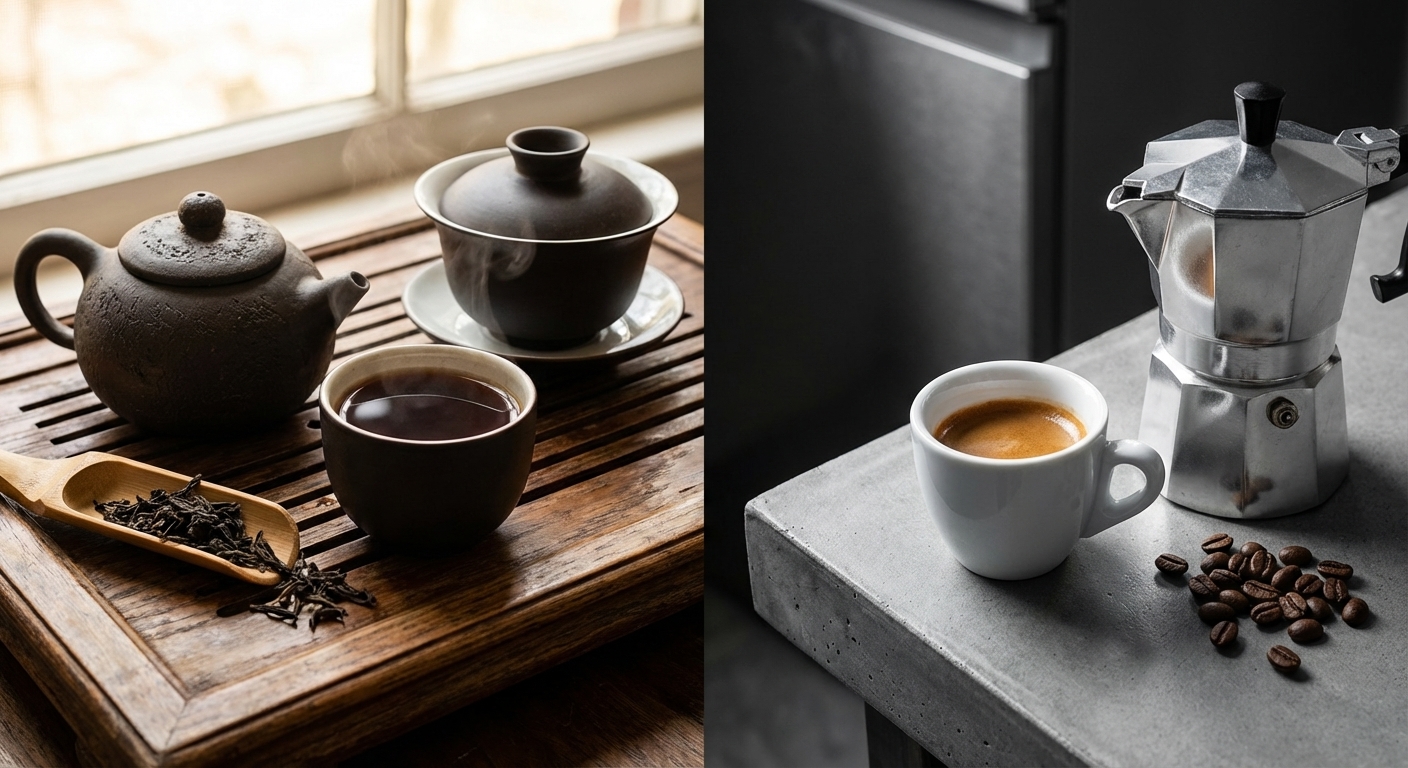 Сравнение шу пуэра и кофе