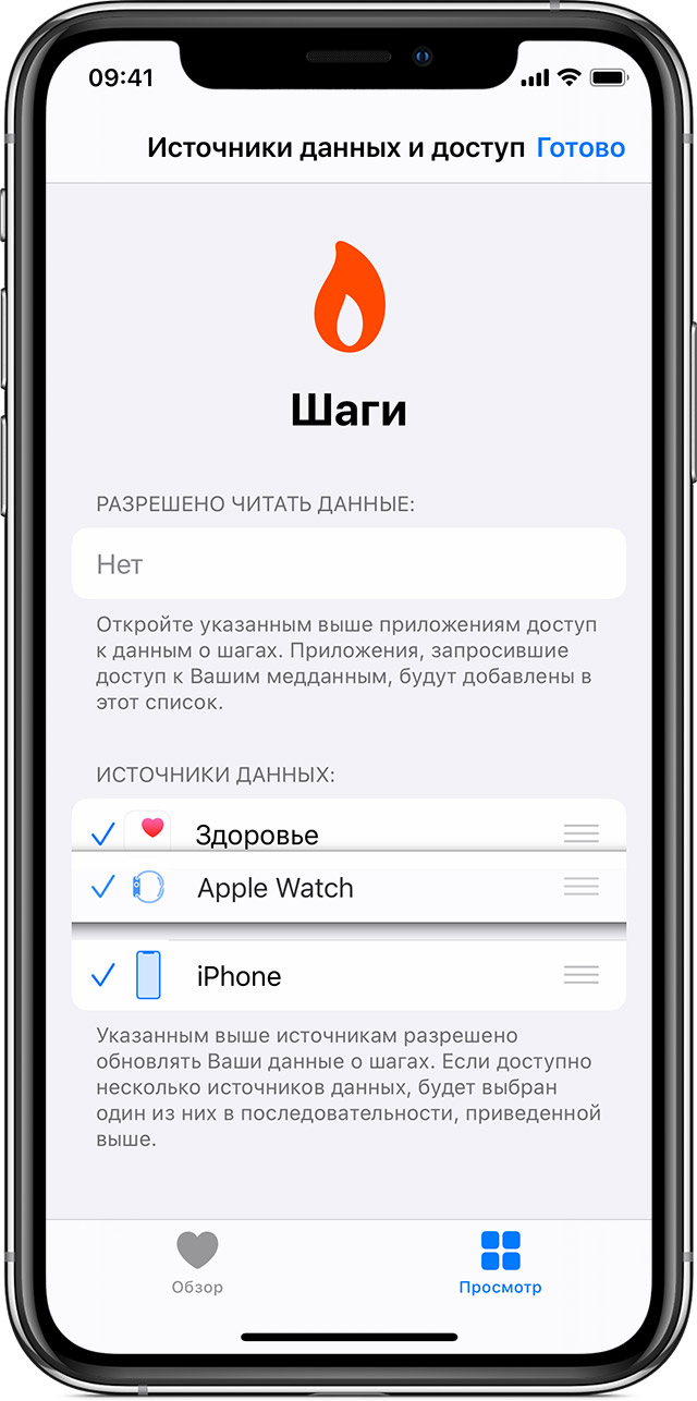 Как установить приоритет источников данных в Apple Health