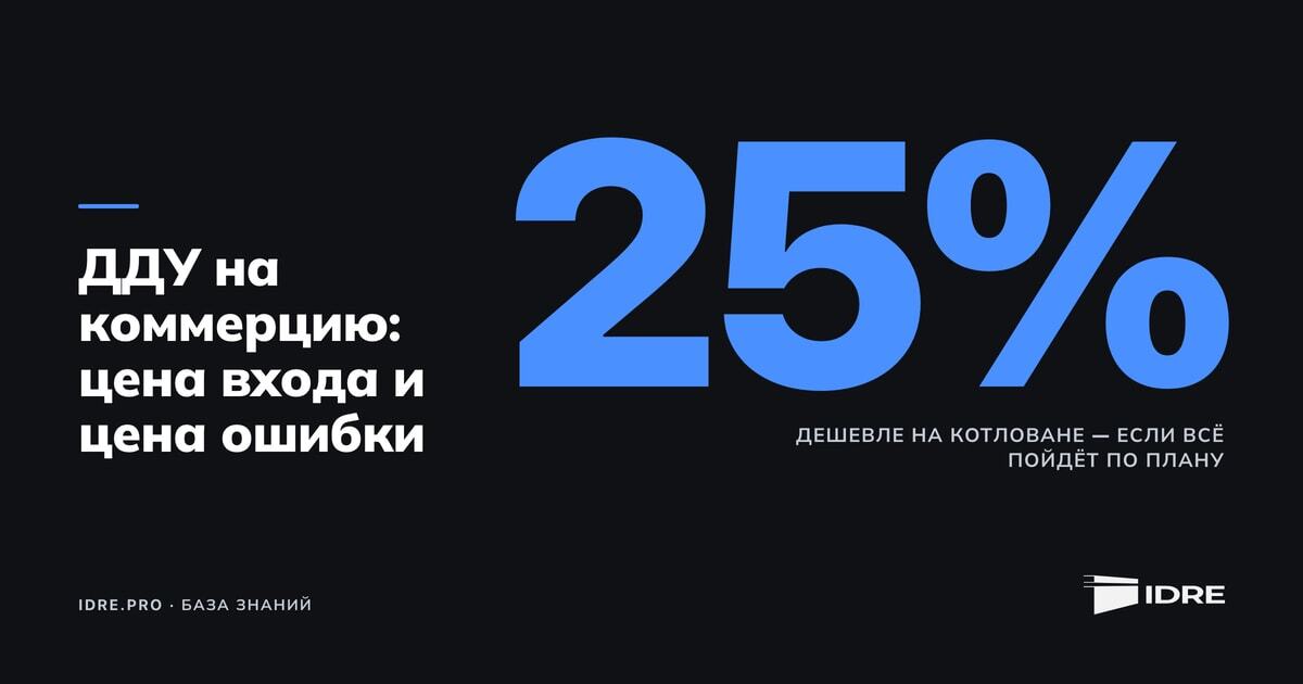 Инфографика IDRE о покупке коммерческого помещения по ДДУ: ключевые показатели и риски рынка