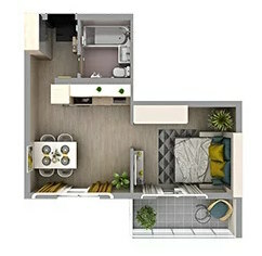 Планировка 1-комнатной квартиры