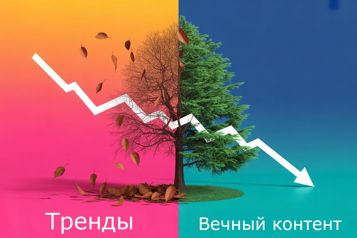 трендовый контент vs вечнозеленого