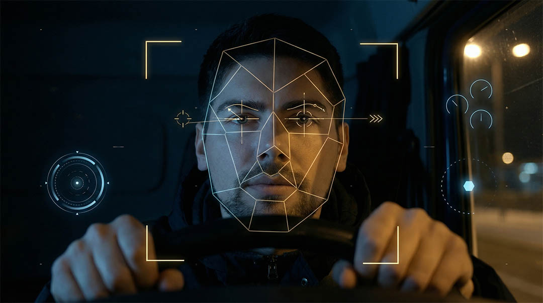 ИИ-камера считывает 400 точек на лице водителя