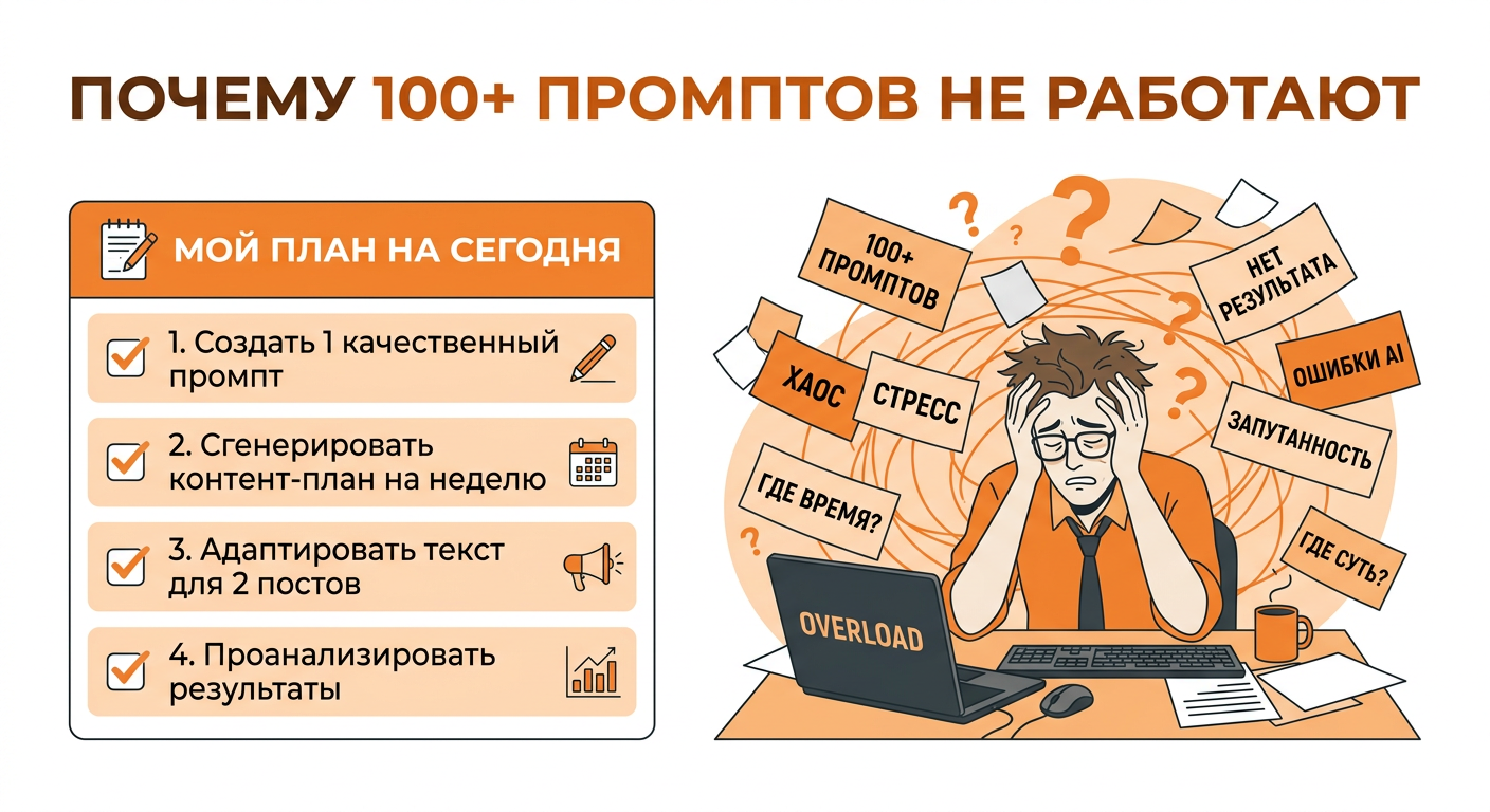 Перегруз от 100+ промптов и хаос вместо помощи