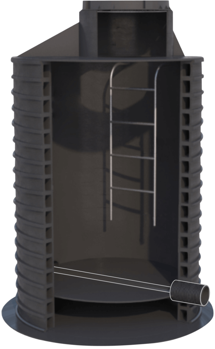 Канализационный колодец с прямоходным типом лотка