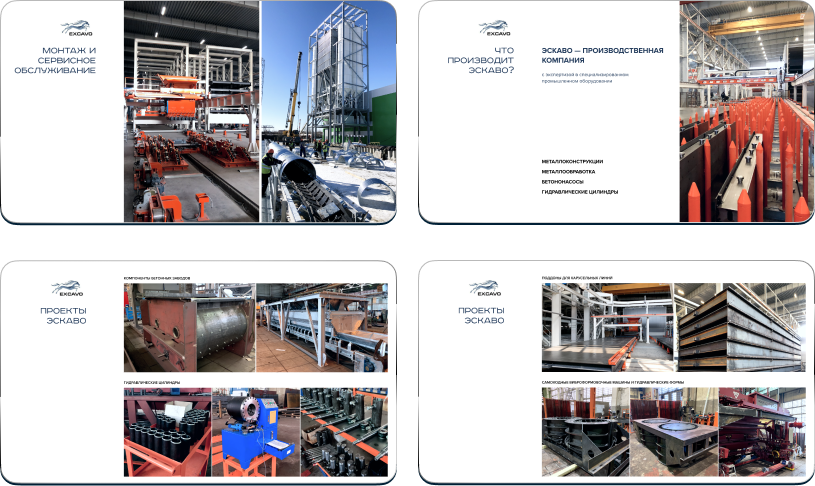 Дизайн страниц презентации для промышленной компании