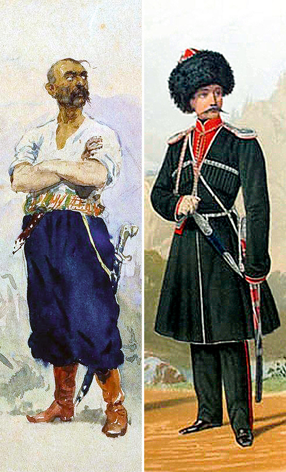 Запорожец (слева) и кубанец (справа)