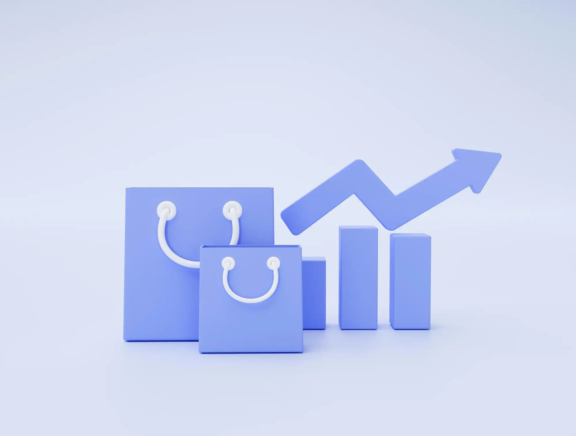 Сумка для покупок и графическая панель со стрелкой концепции