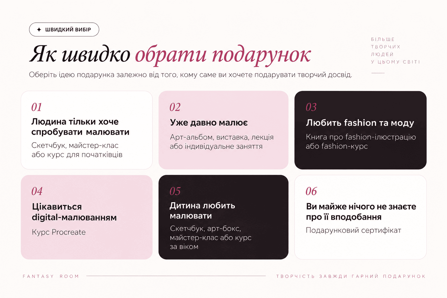 Як обрати творчий подарунок залежно від інтересів людини