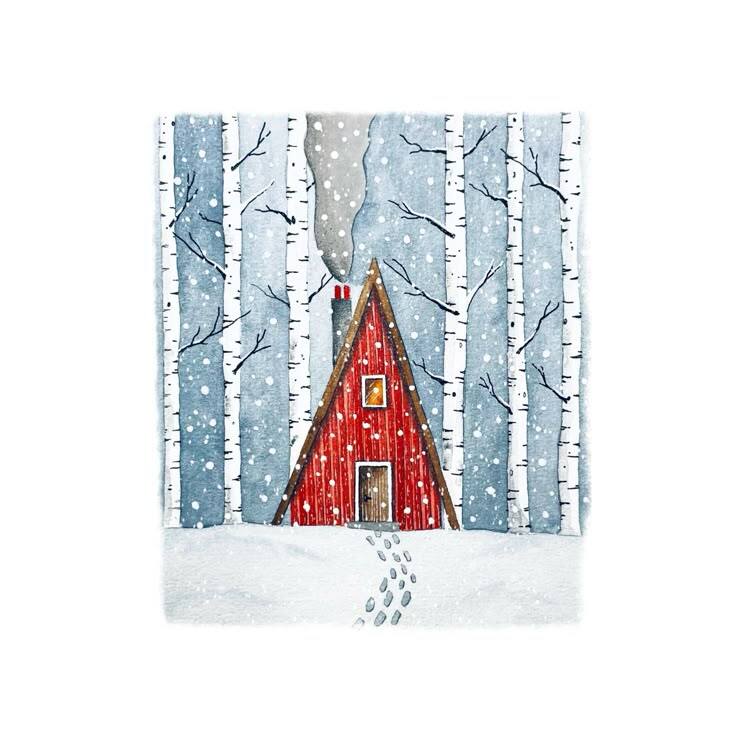 Более 30 идей для рождественских акварельных рисунков, которые вам понравятся 129