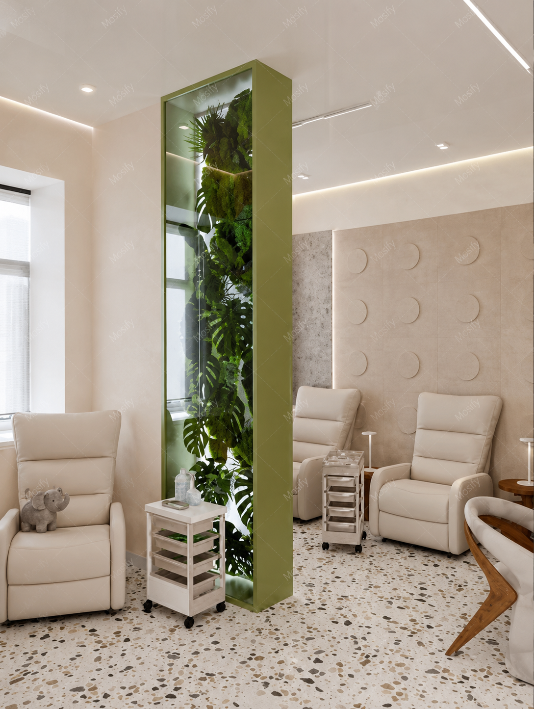 Lightbox-перегородка с растениями за стеклом — Mossify