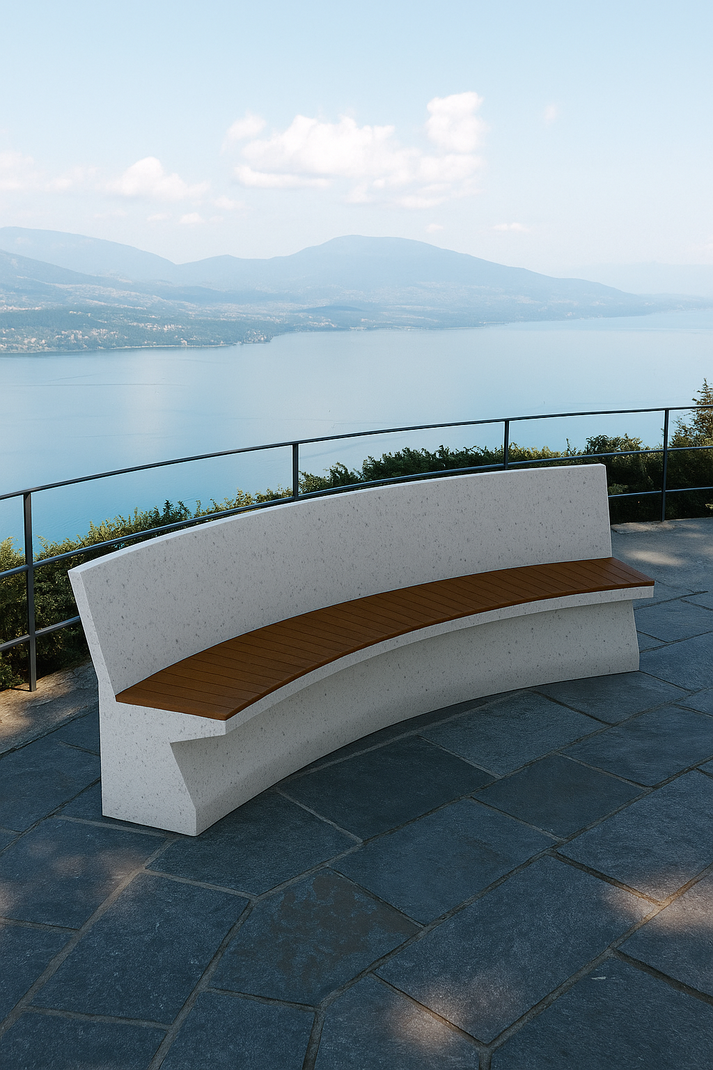 Скамейка 2050 из композитного мрамора: