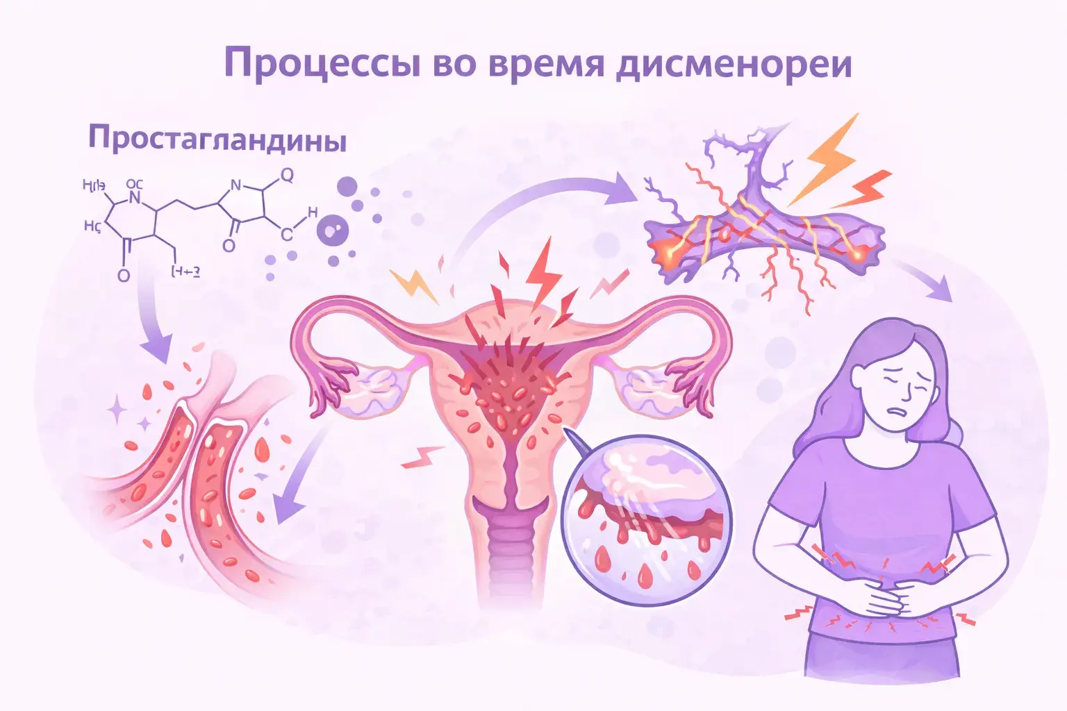 Схематичное изображение процессов в организме