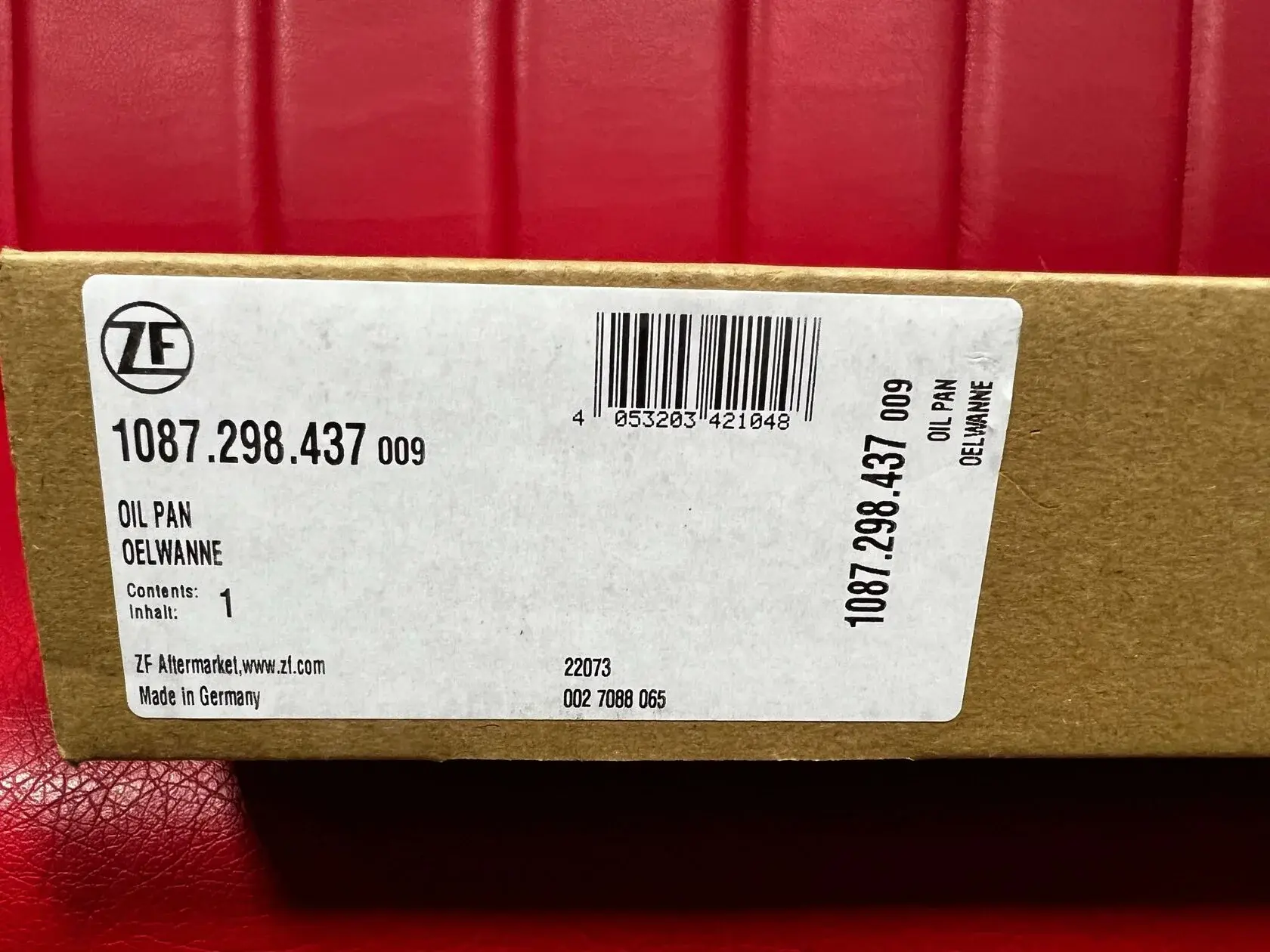 Поддон ZF BMW 1087298437, 1 шт.