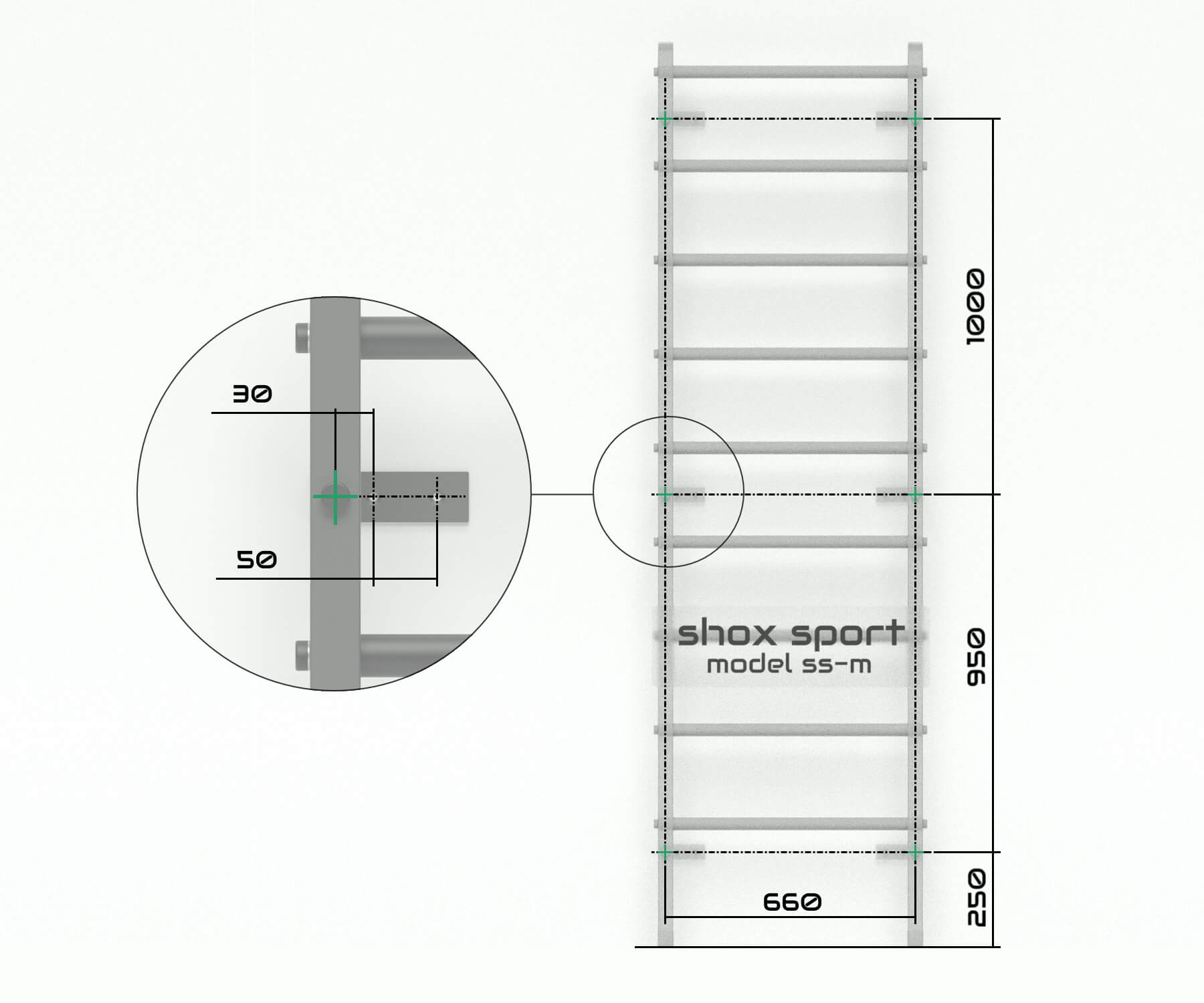 установочные размеры шведской стенки к стене