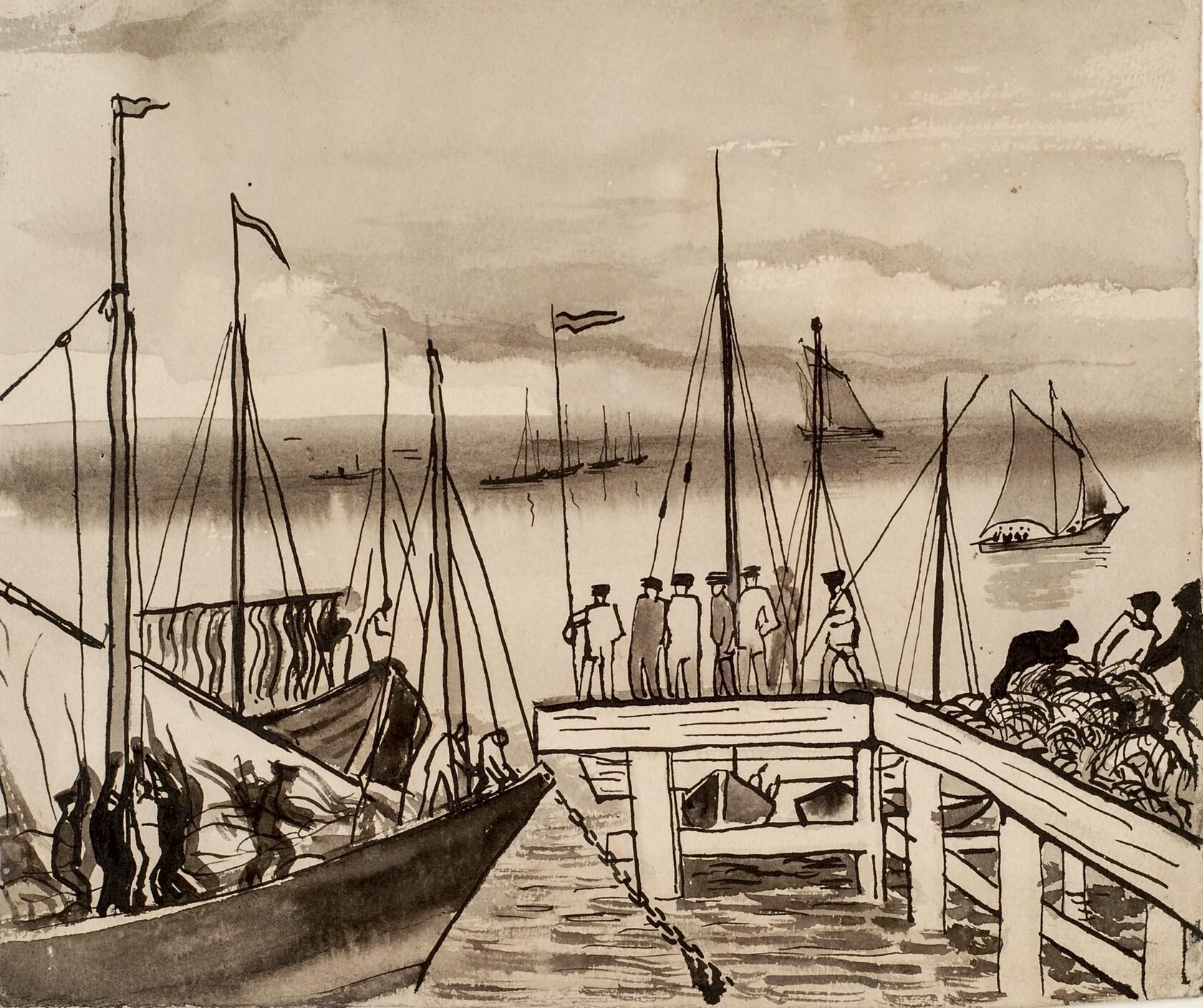 На пристани. 1931–1934