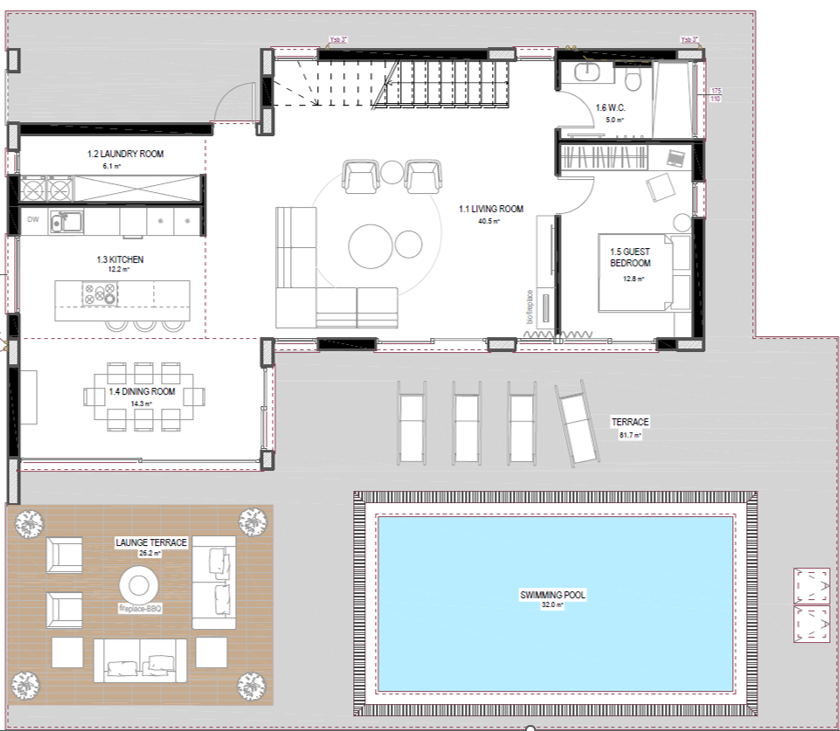 Aiva Luxury Homes and Villas in Esentepe North Cyprus interiors of villa ground floor