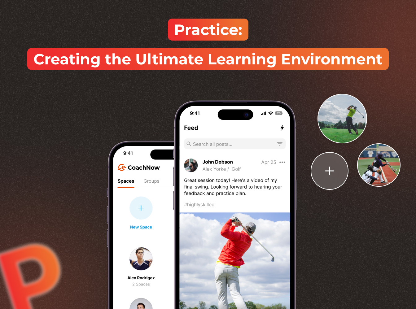 Practice: Creating the ultimate learning environment, iphone showing a man in a red shirt swinging a golf club