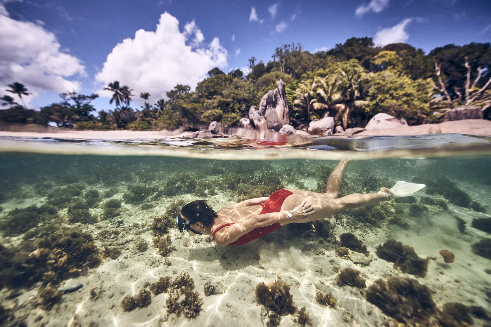 Снорклинг в морском национальном парке рядом с Club Med Seychelles