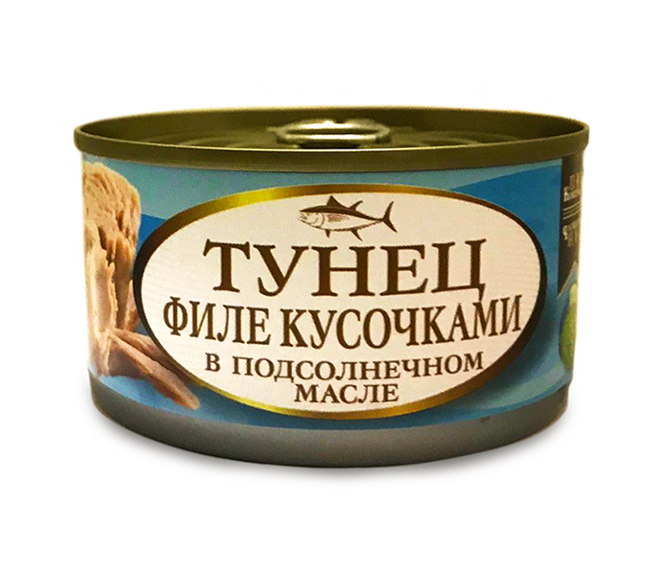 Тунец филе кусочками в подсолнечном масле "Пан Консервычъ"