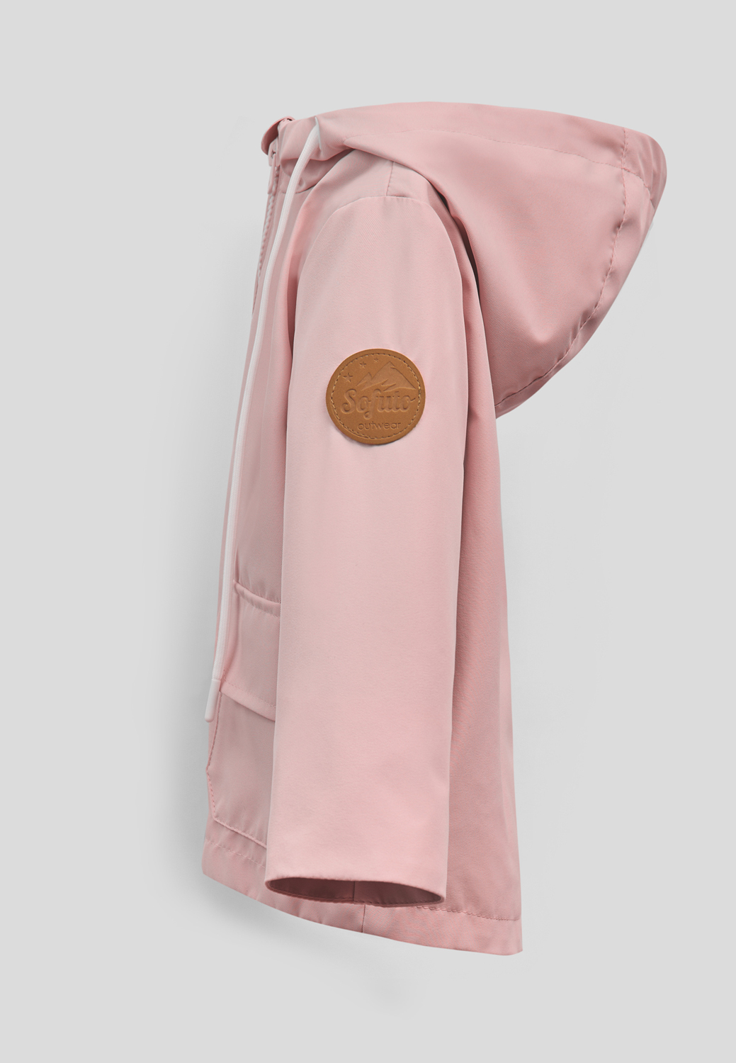 куртка сбоку розовая съемка на белом фоне