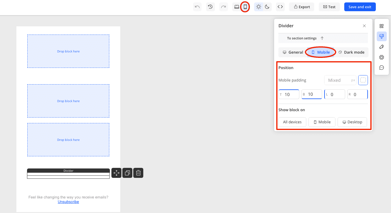 Adjust paddings or hide divider in mobile mode