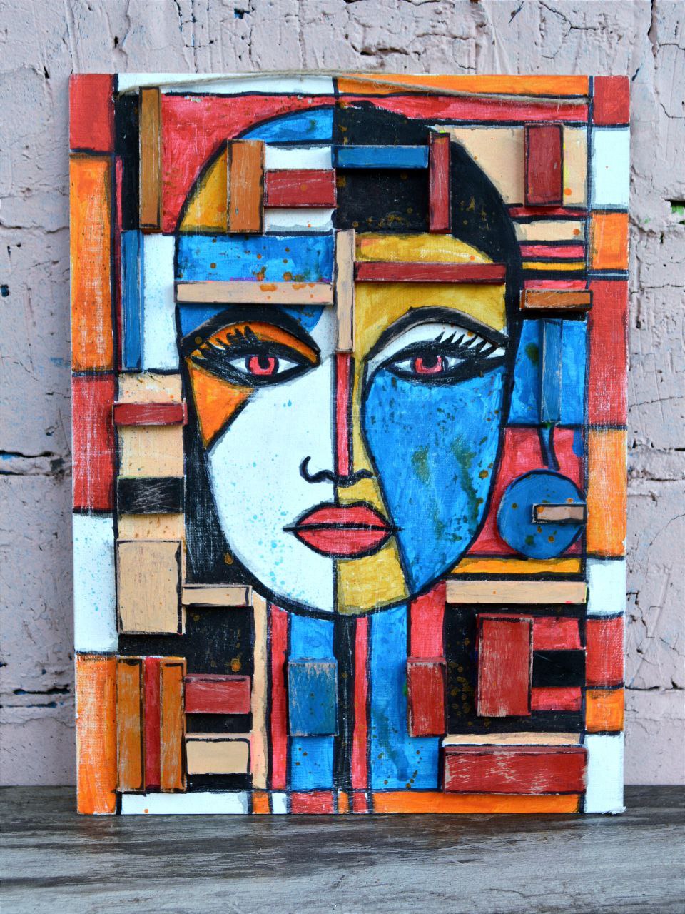 Картина из фактурной кожи мультисенсорная А.МузылевЪ &quot;Гранж Авангард 6&quot;