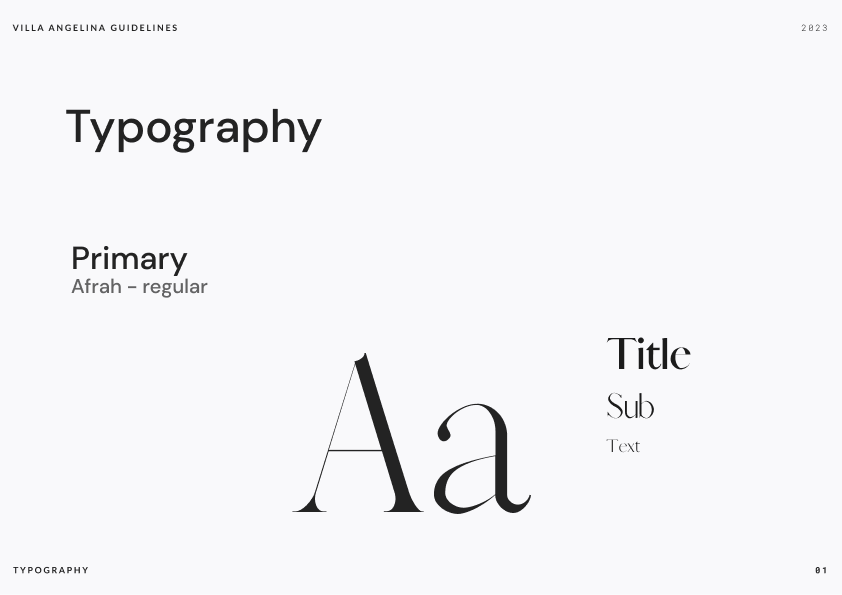 Villa Angelina — typography system