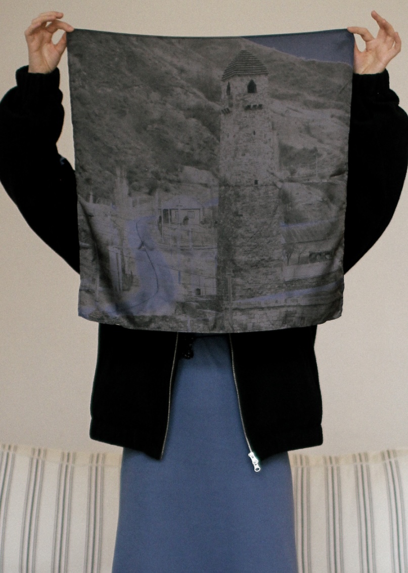 Платок, национальный принт, платок с принтом, Кавказ, концептуальный бренд одежды