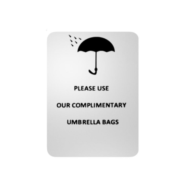 Wet Umbrella Bag Dispenser Signs