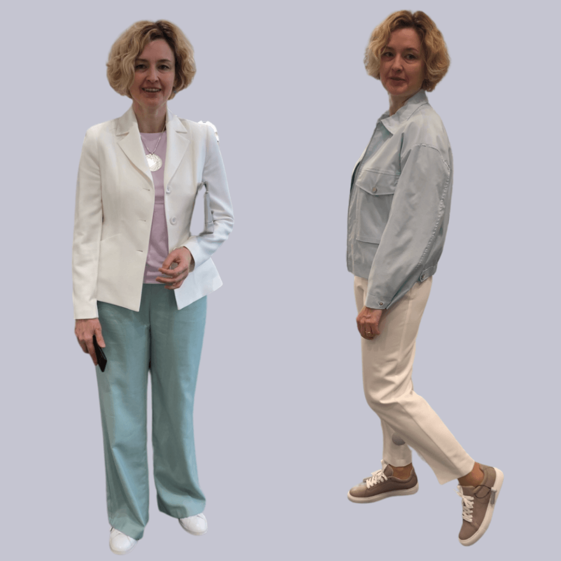 Фото девушки после консультации стилиста по типу фигуры