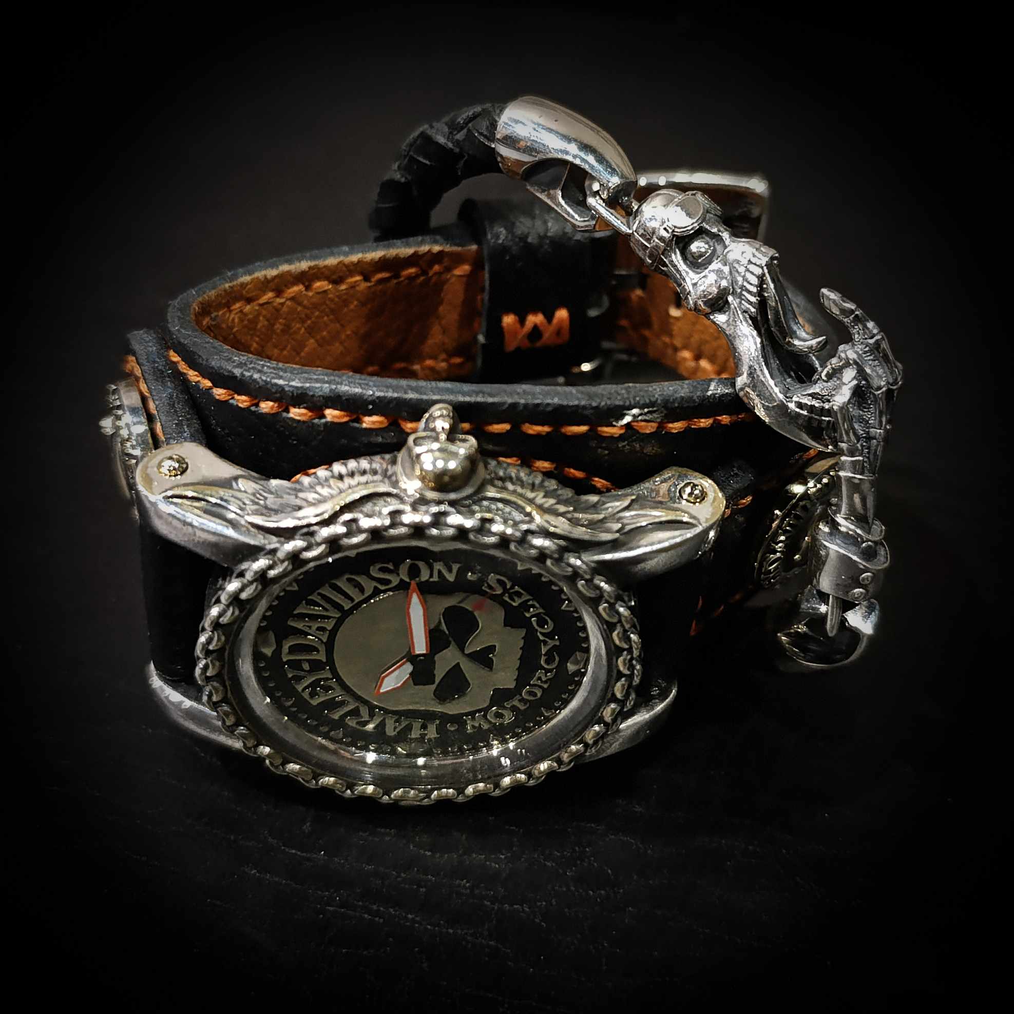 байкерский браслет, рокерский браслет, мото браслет