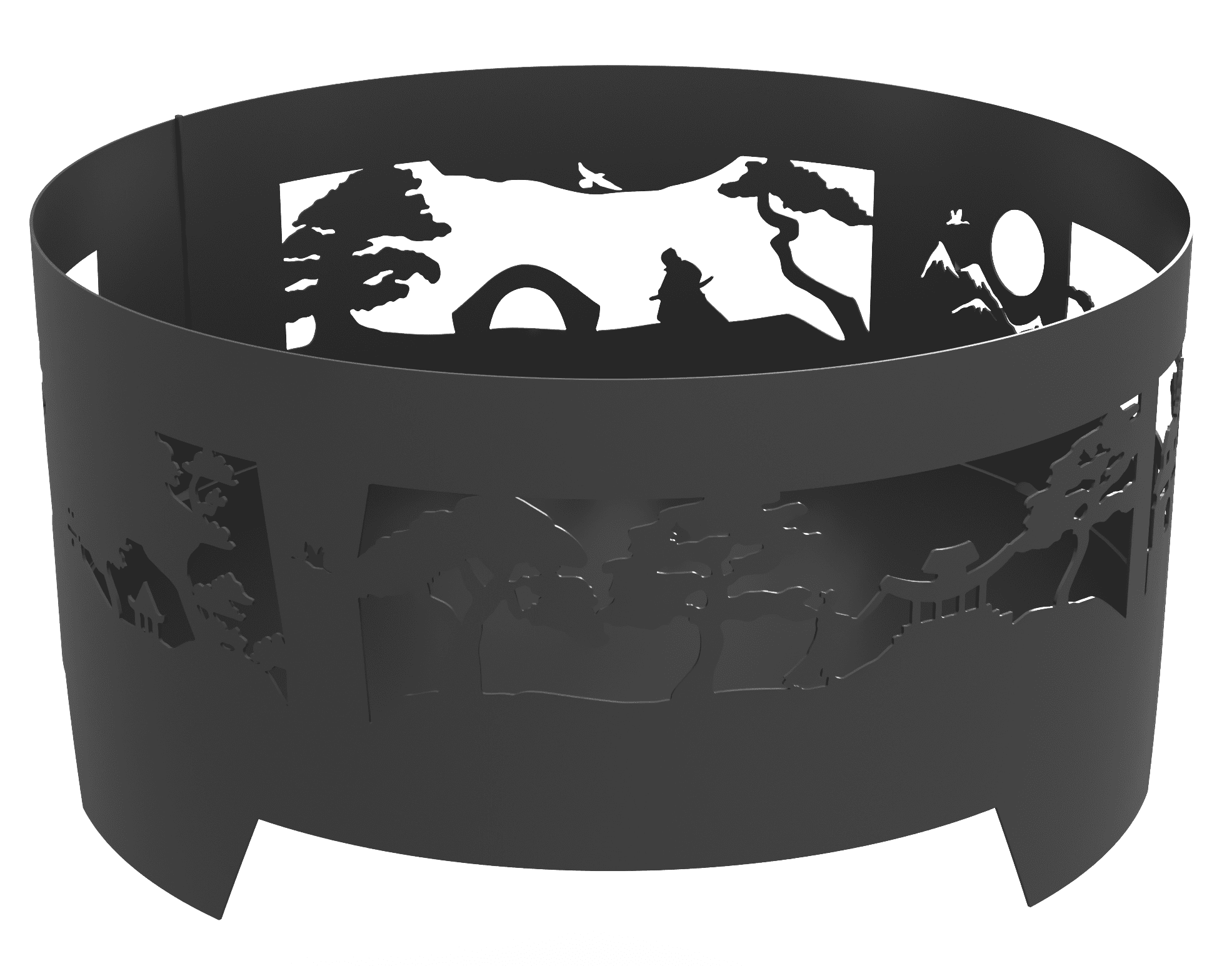 Костровая чаша Япония 65 см с узором