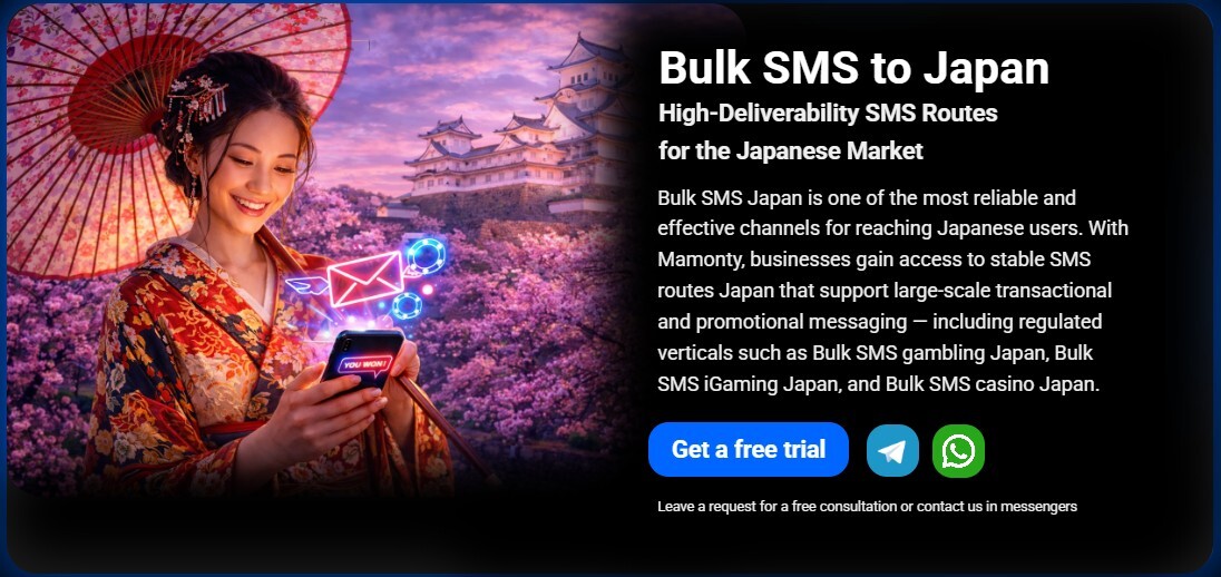 Japan Messenger Bulk SMS to Japan | Premium SMS Routes Japan for Business & iGaming