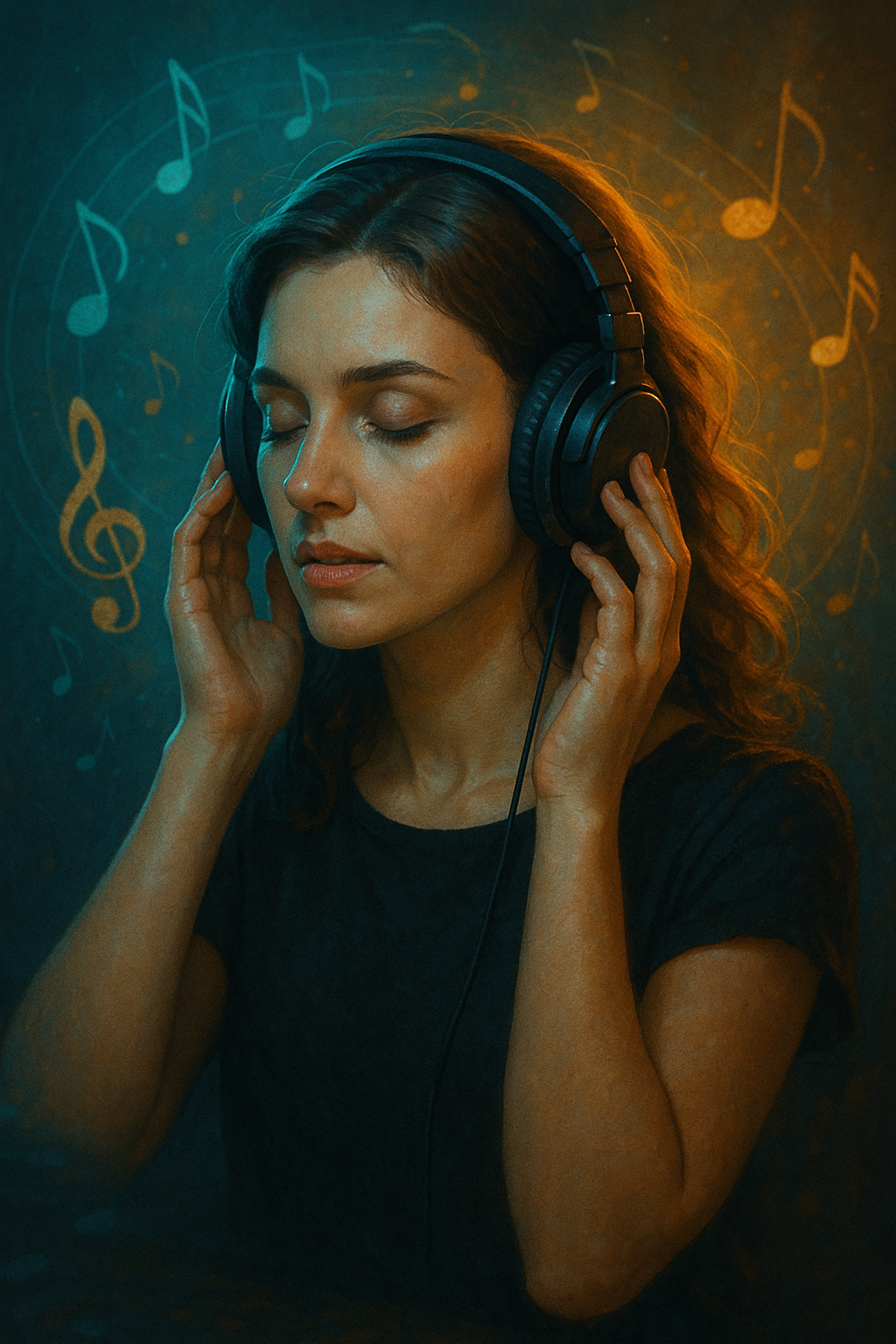 AI fashion portrait example with neon contours