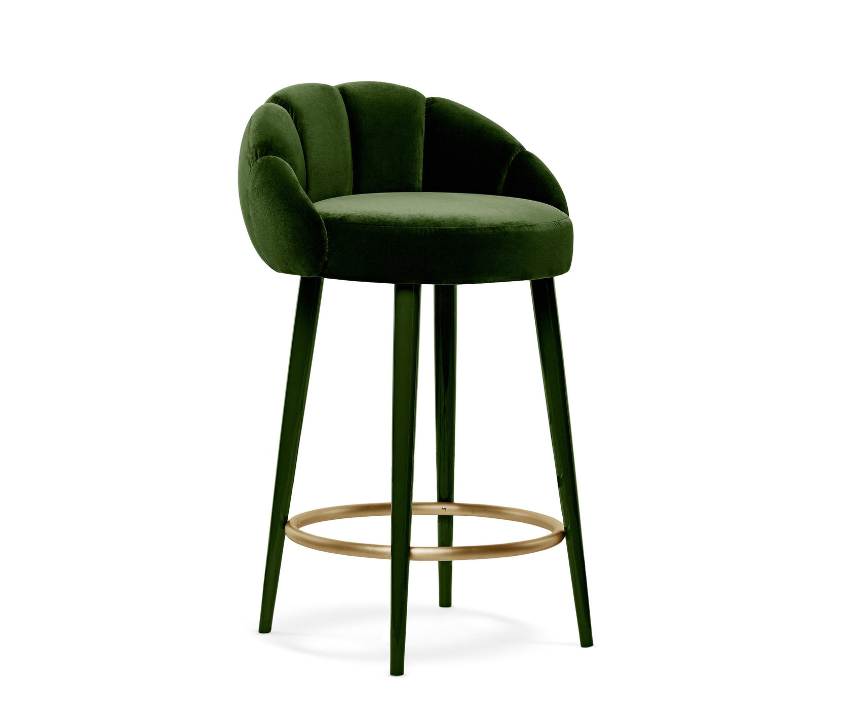бархатные барные стулья зеленые