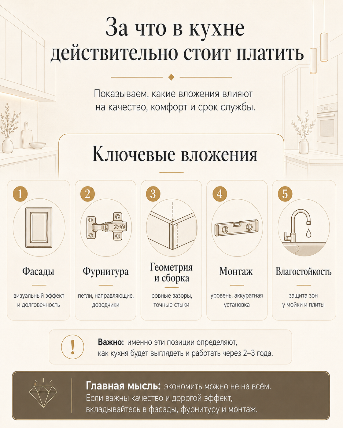 Инфографика: за что в кухне действительно стоит платить