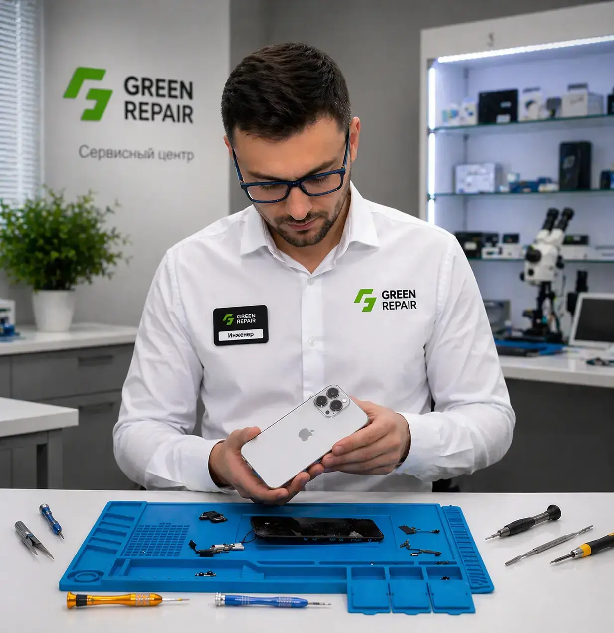 Ремонт iPhone в сервисном центре Green Repair в Москве