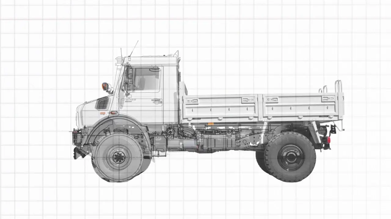 Технический чертёж Unimog