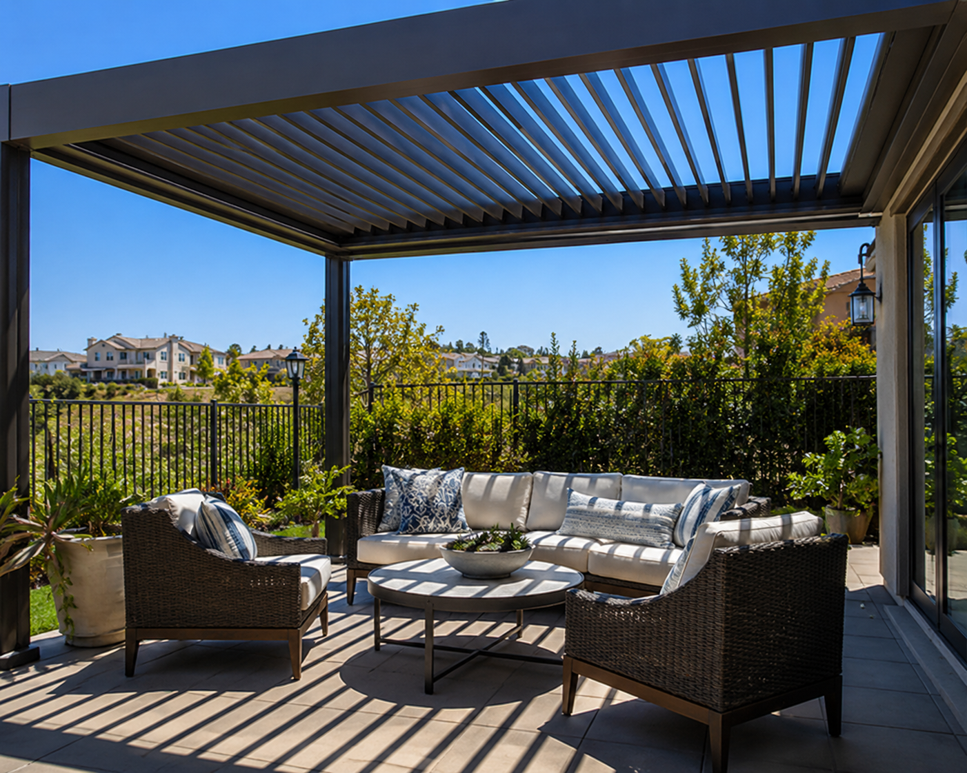 review example from Northwood Irvine homeowner for modern aluminum pergola builder