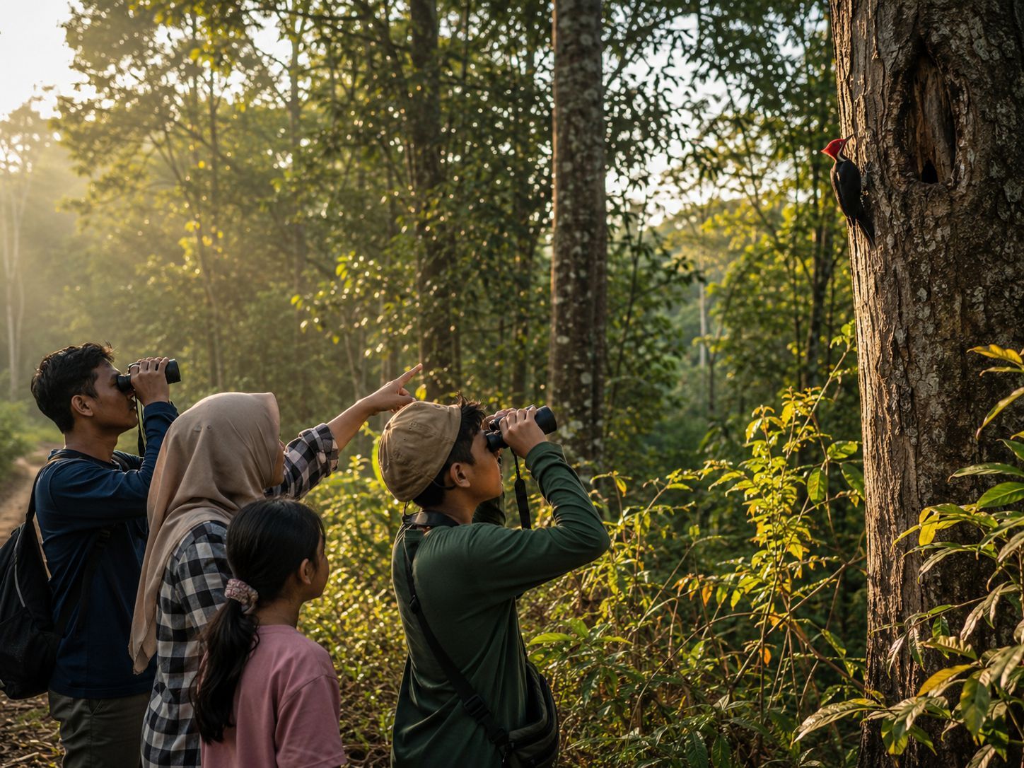 Cara mengamati burung Pelatuk Sampit tanpa mengganggu habitat