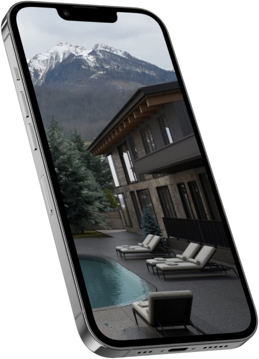 Апартаменты в Сочи, Апарт-комплекс Сочи, комплекс Blanc Hill в Сочи, Купить апартаменты Сочи, Вид на горы и море, Комплекс с шикарными видами, Мокап телефона