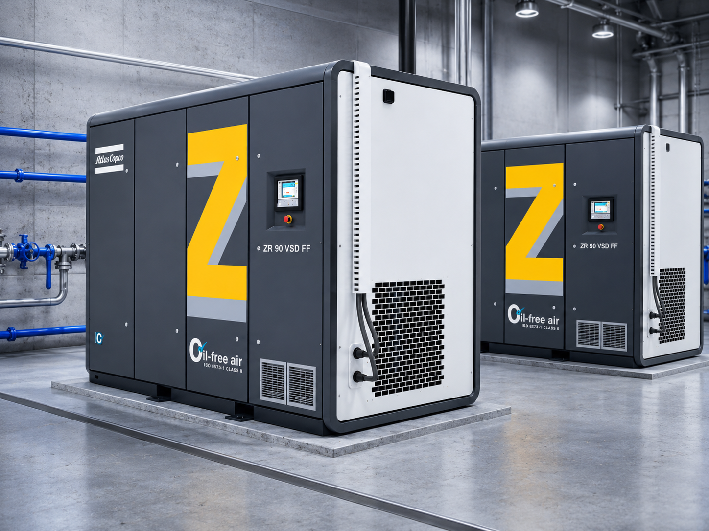 Atlas Copco ZR/ZT безмасляный компрессор 55-90 кВт