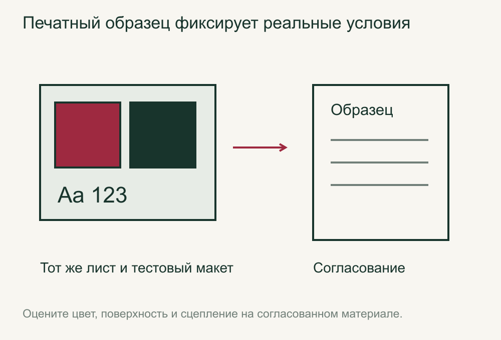 Фактический материал, тестовый макет, оценка и запись согласованных условий