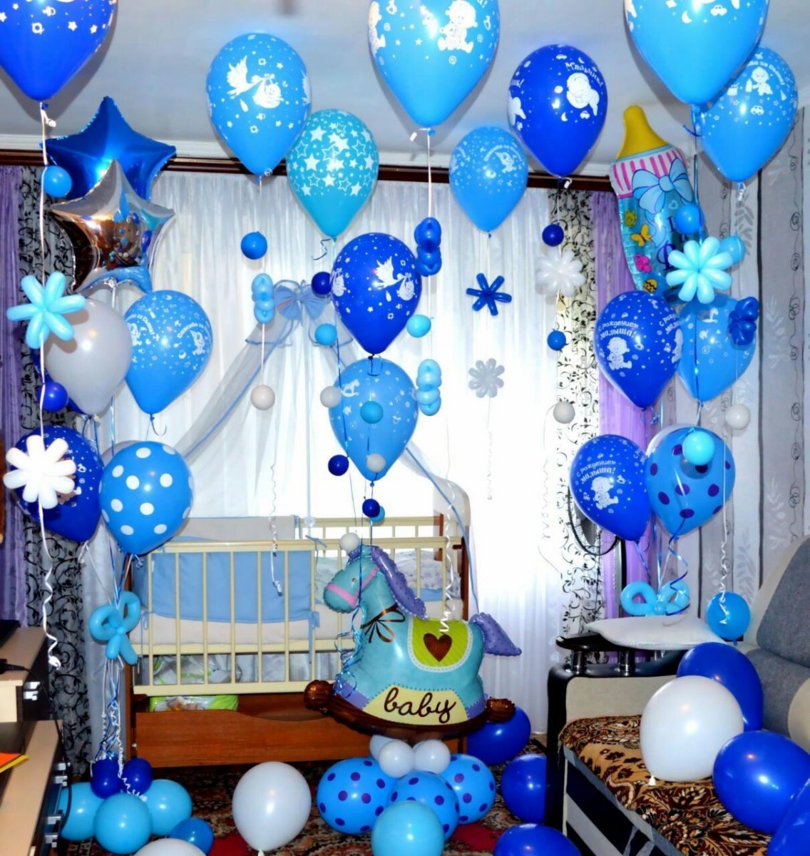 как украсить комнату на день рождения 1 год