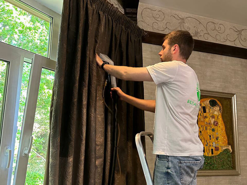 Сухая чистка штор на дому | Белая стрекоза