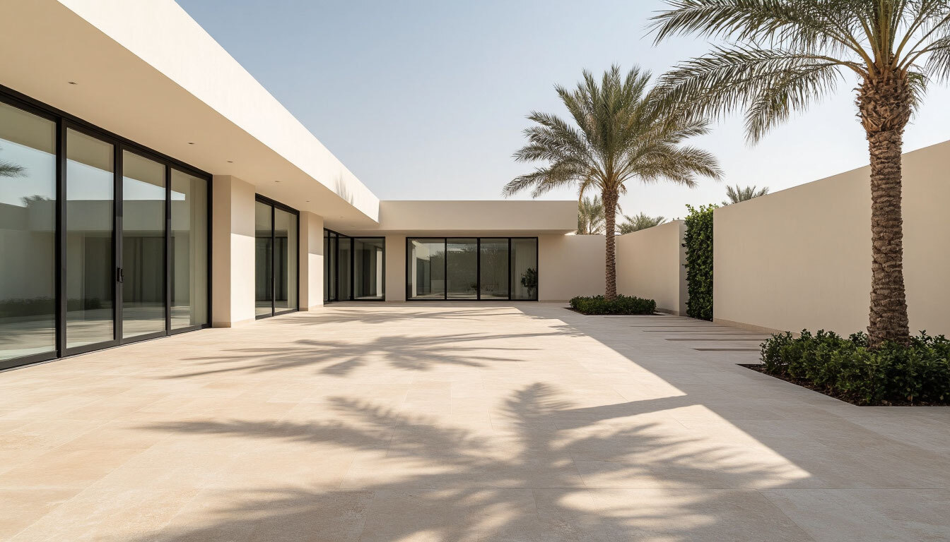 modern villa courtyard in Dubai